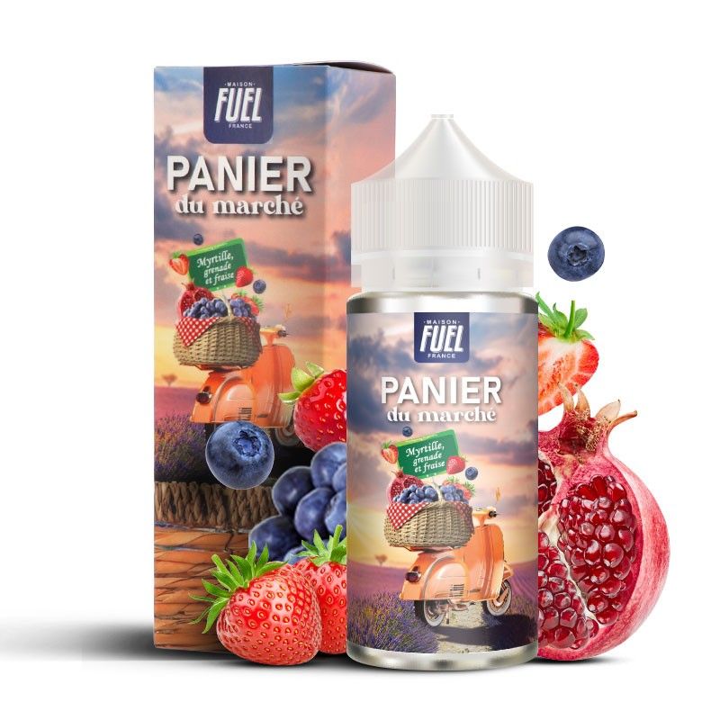 Myrtille Grenade et Fraise 100ml - Panier du marché - 0mg