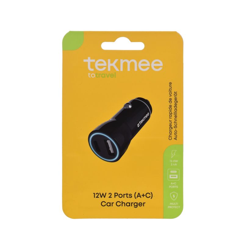 Prise Allume Cigare 2 ports USB 12W / 2.4A - Tekmee