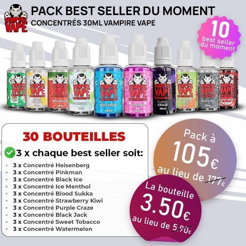 Pack 10 Best sellers du moment Concentrés 30 ml - Vampire Vape